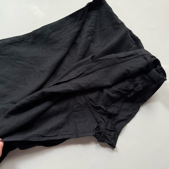 Abercrombie & Fitch Scarlett Linen Blend Wrap Mini Skort Skirt Black Medium - Picture 5 of 12